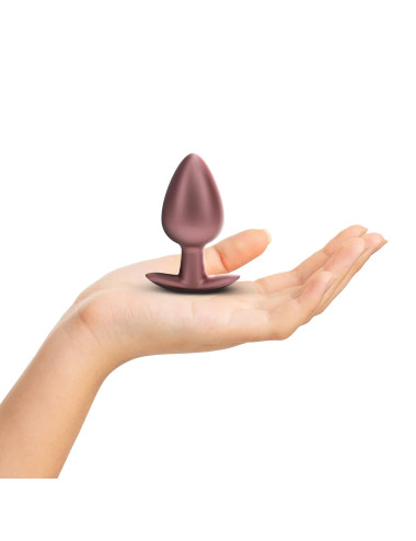 Smooth Silicone Anal Plug - Large - 3.5" / 8,9 cm - Rose Gold