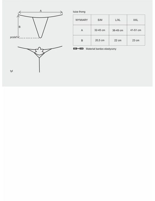 Obsessive Luiza czarne stringi L/XL
