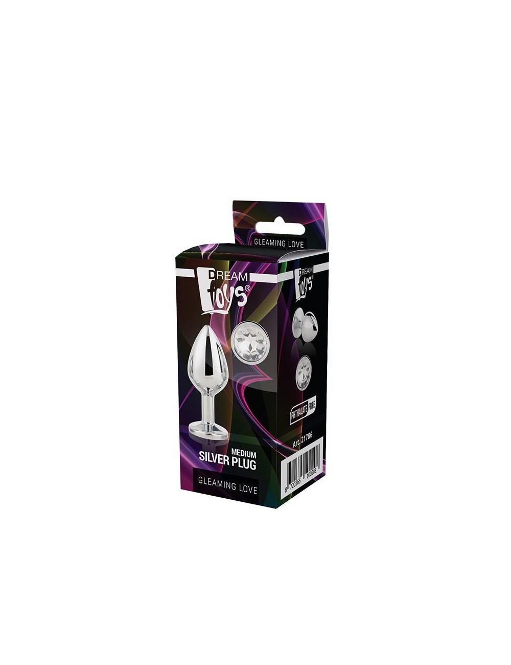 Dream Toys Gleaming Love - Srebrny plug anale Medium
