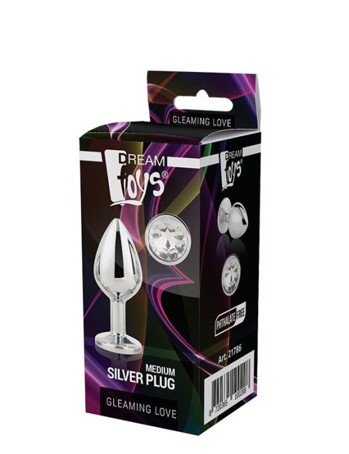 Dream Toys Gleaming Love - Srebrny plug anale Medium