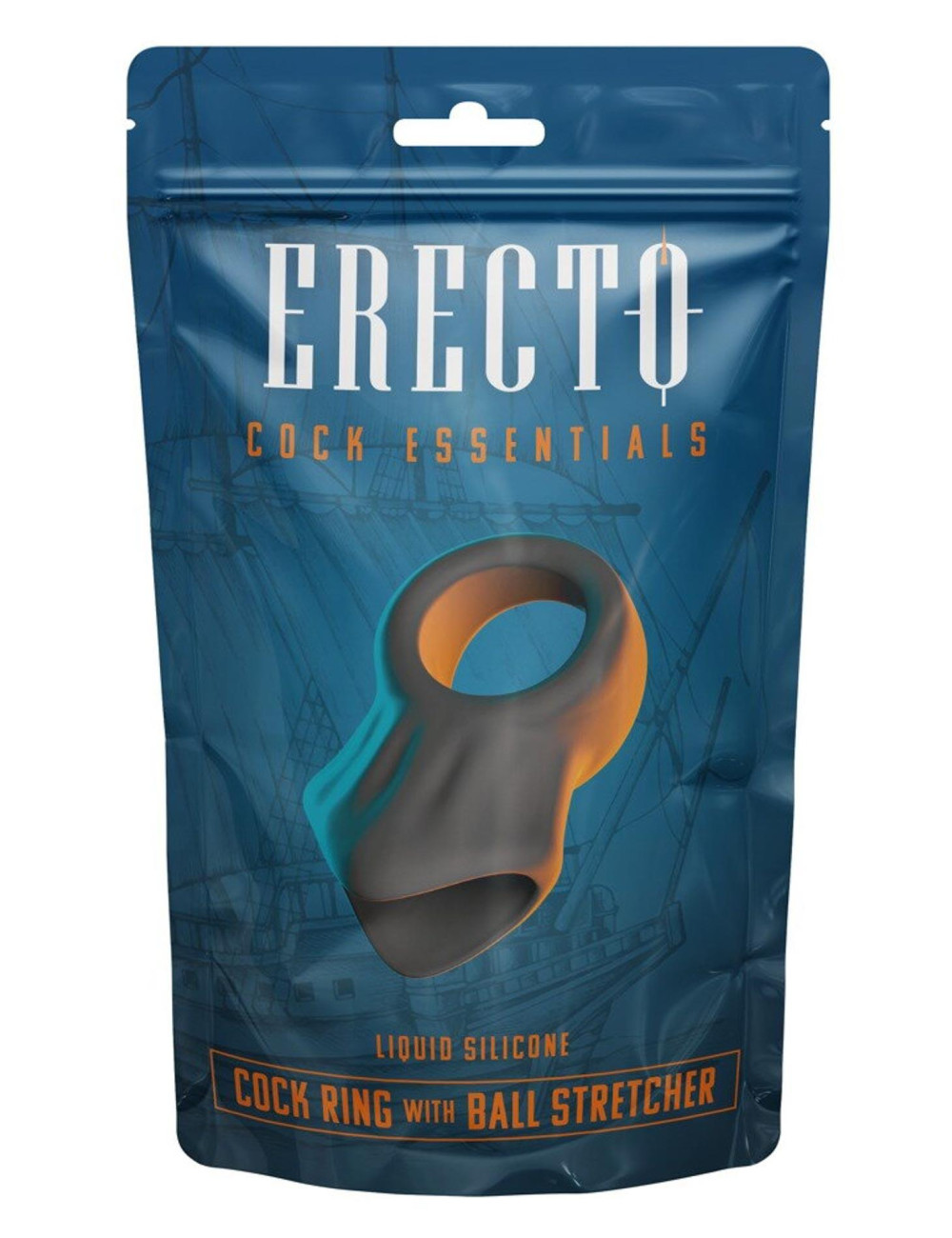 Erecto Cock Ring w B – silikonowy pierścień na penisa bez wibracji, ball stretcher, zabawki erotyczne