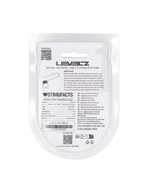 Silikonowy pierścień na jądra Levelz Liquid Silicone Ball Strap L