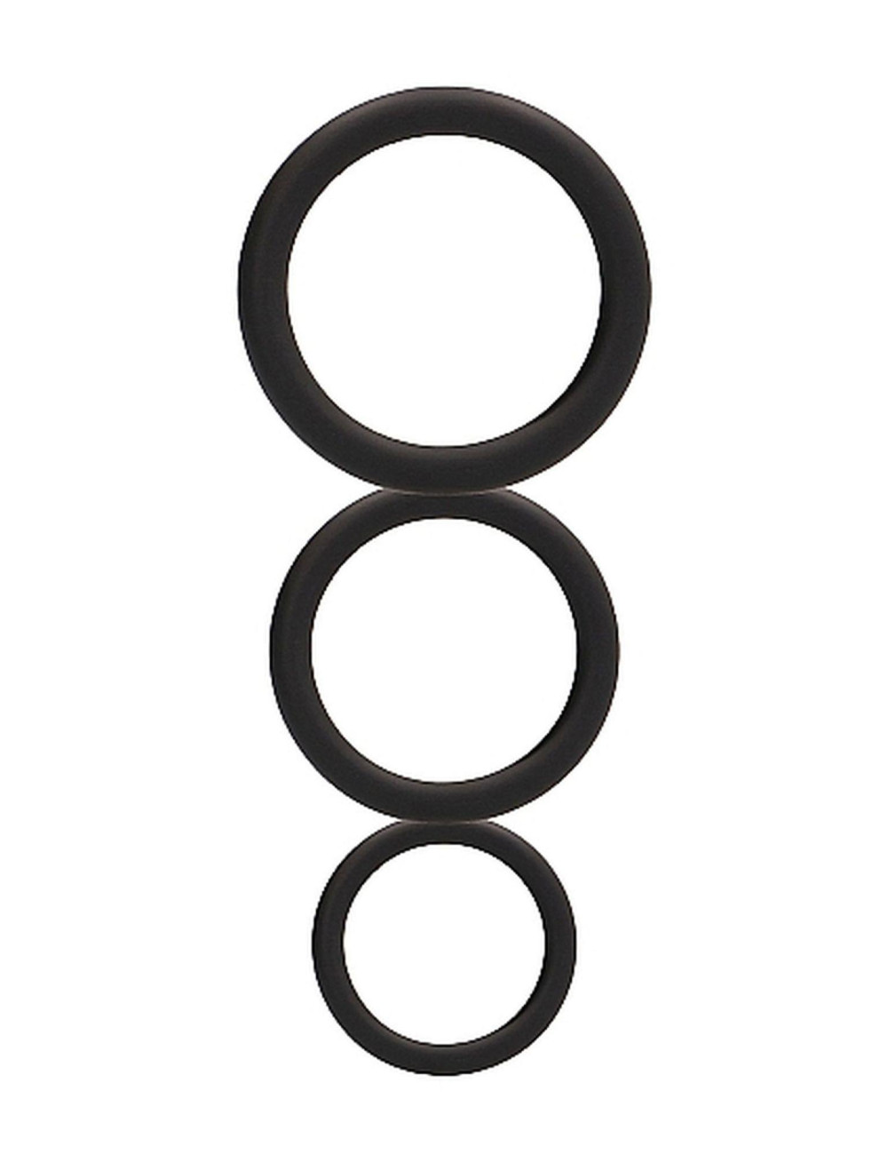 Round Cock Ring Set - Black