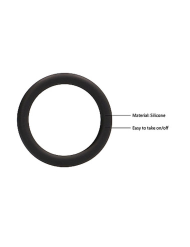 Round Cock Ring Set - Black