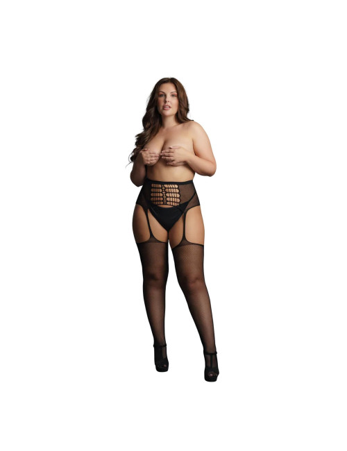 Le Désir Koronkowe Pończochy z Wysokim Stanem Plus Size