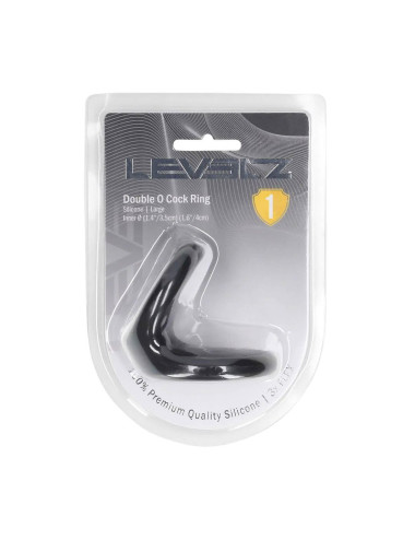 Double O Silicone Cockring - L - Black