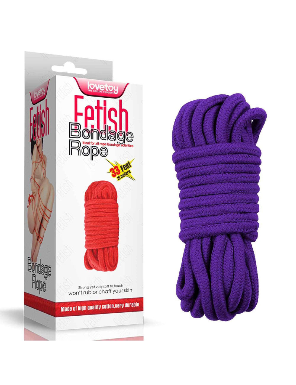 Lovetoy Fioletowa lina do krępowania Bondage 10 m