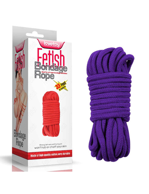 Lovetoy Fioletowa lina do krępowania Bondage 10 m