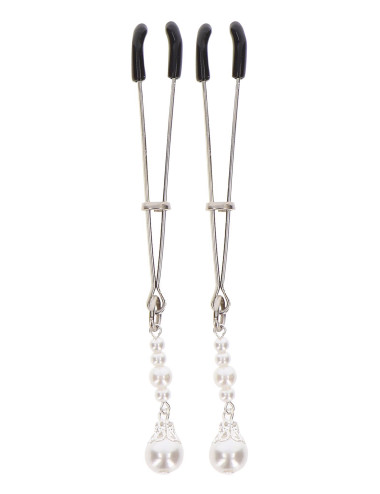 Tweezers With Pearls Silver