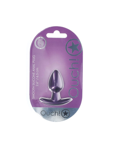 Smooth Silicone Anal Plug - Small - 2.6 / 6,5 cm - Metallic Purple