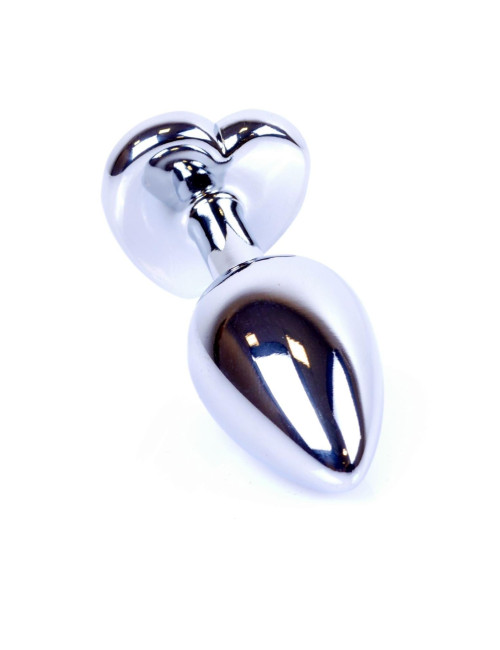 Plug-Jewellery Silver  Heart PLUG- Clear