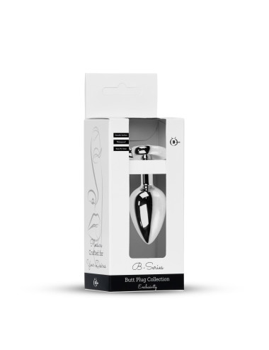 Plug-Jewellery Silver  Heart PLUG- Clear
