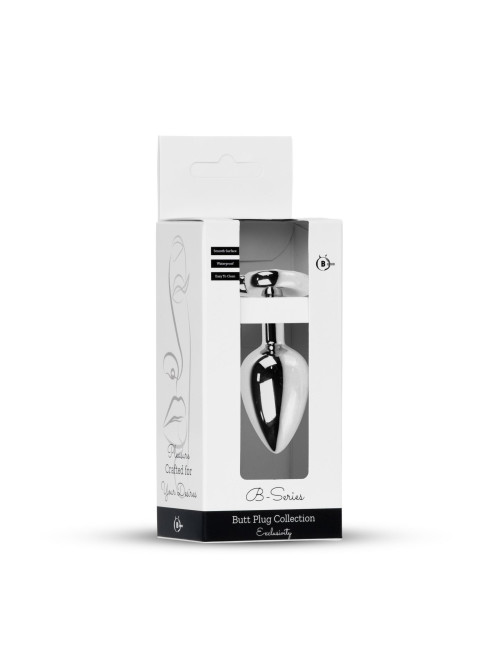 Plug-Jewellery Silver  Heart PLUG- Clear