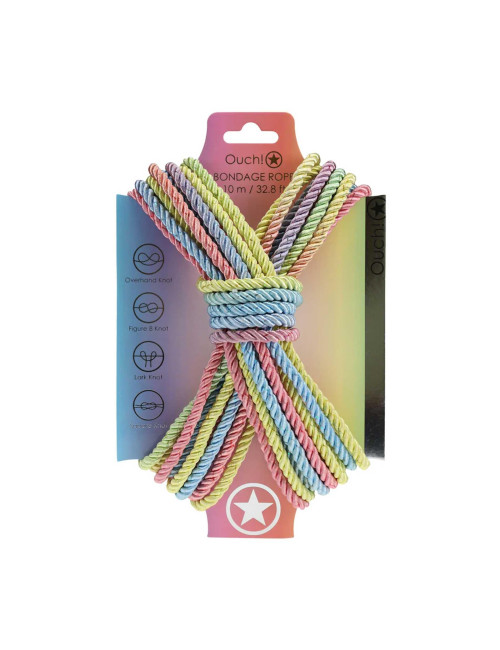 Polyester Bondage Rope 10 m Multicolor Pastel - Lina BDSM, Kagańce, Wiązania, Zabawki
