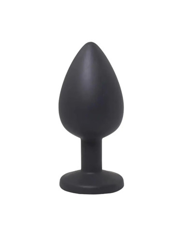 Black large butt plug with white crystal