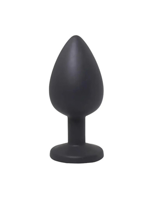Black large butt plug with white crystal