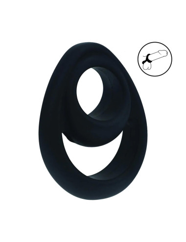 Double Ergo Silicone Cockring - Black