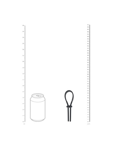 Wide Adjustable Silicone Lasso Cockring - 5mm - Black