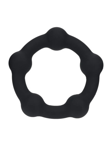 Beaded Silicone Cockring - M - 35mm - Black