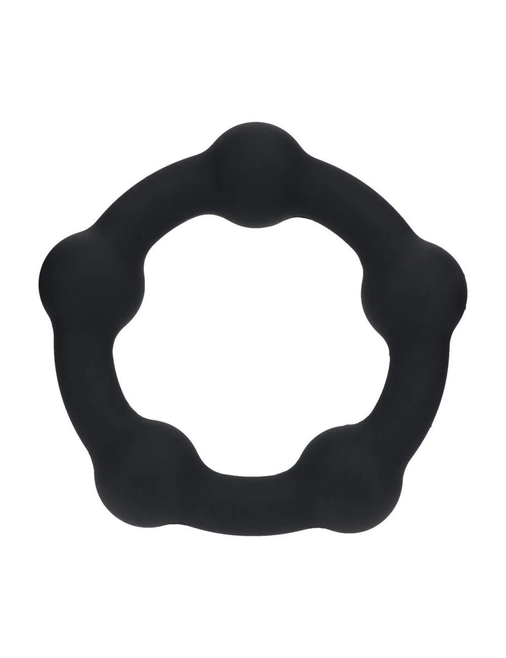 Beaded Silicone Cockring - M - 35mm - Black