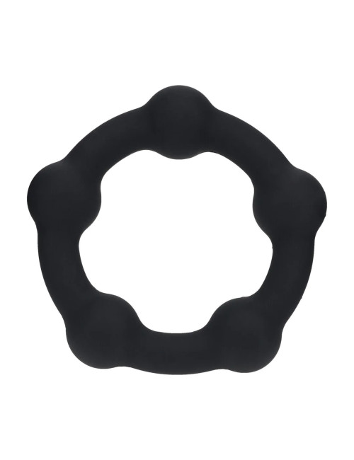 Beaded Silicone Cockring - M - 35mm - Black