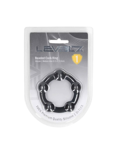 Beaded Silicone Cockring - M - 35mm - Black