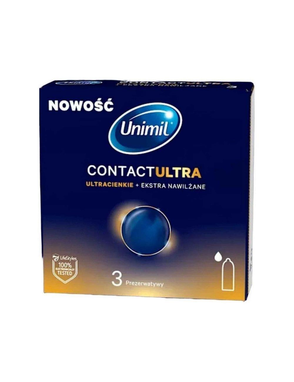 Prezerwatywy Unimil Contact Ultra BX3 - 3 sztuki