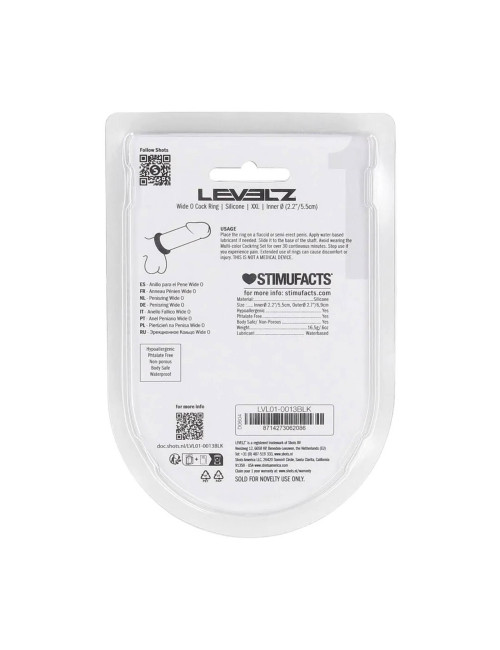 Wide O Silicone Cockring - XXL - 55mm - Black