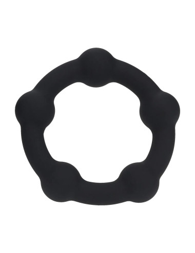Beaded Silicone Cockring - S - 30mm - Black