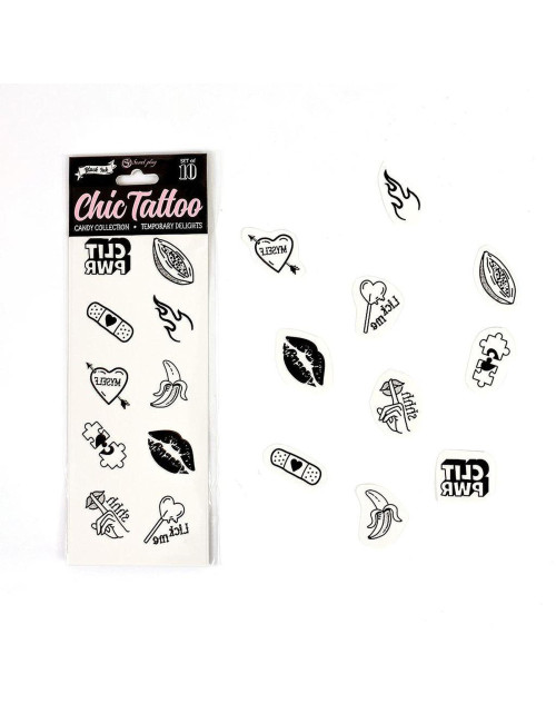 SET of 10 TEMPORARY TATTOOS - CANDY COLLECTION
