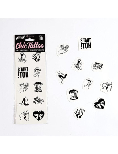 SET of 10 TEMPORARY TATTOOS - KINKY COLLECTION