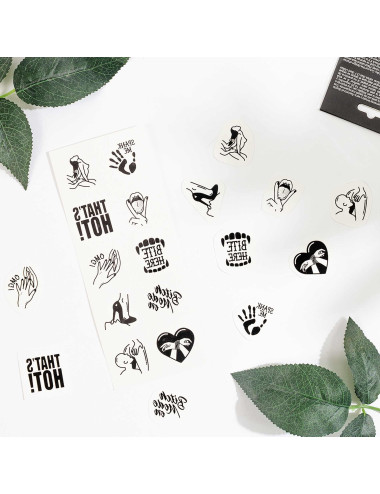SET of 10 TEMPORARY TATTOOS - KINKY COLLECTION