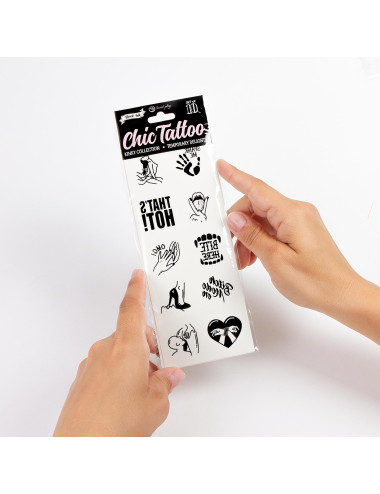 SET of 10 TEMPORARY TATTOOS - KINKY COLLECTION
