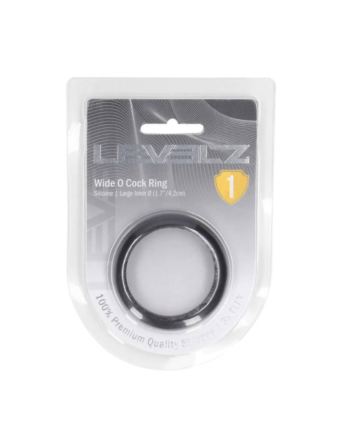 Levelz Wide O Silicone Cockring - Rozmiar L, 42mm, Czarny