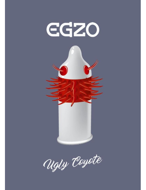 Egzo Ugly Coyote - Kolorowe prezerwatywy z unikalnym nadrukiem