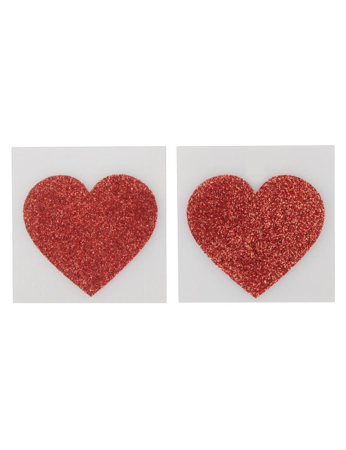 Cottelli Accessories Naklejki na sutki Heart - Czerwone serduszka