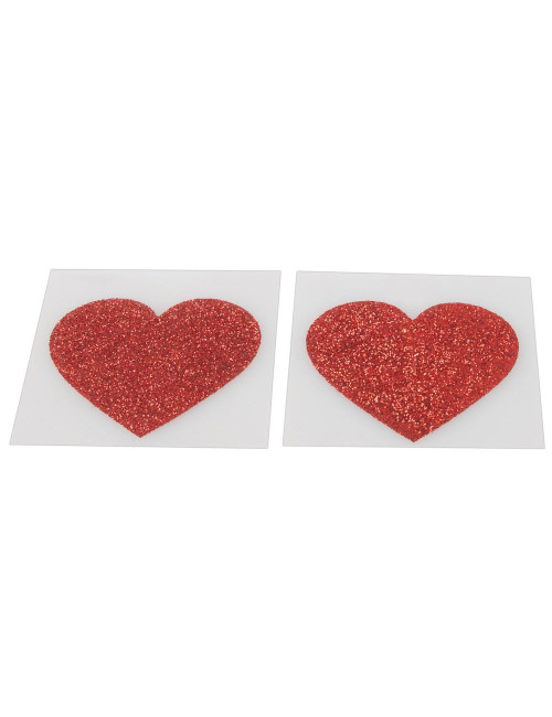 Cottelli Accessories Naklejki na sutki Heart - Czerwone serduszka