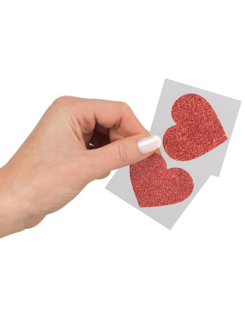 Cottelli Accessories Naklejki na sutki Heart - Czerwone serduszka