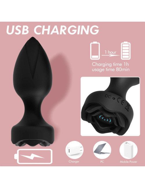 Power Escorts Princess Plug – Zdalnie Sterowany Plug Analny USB
