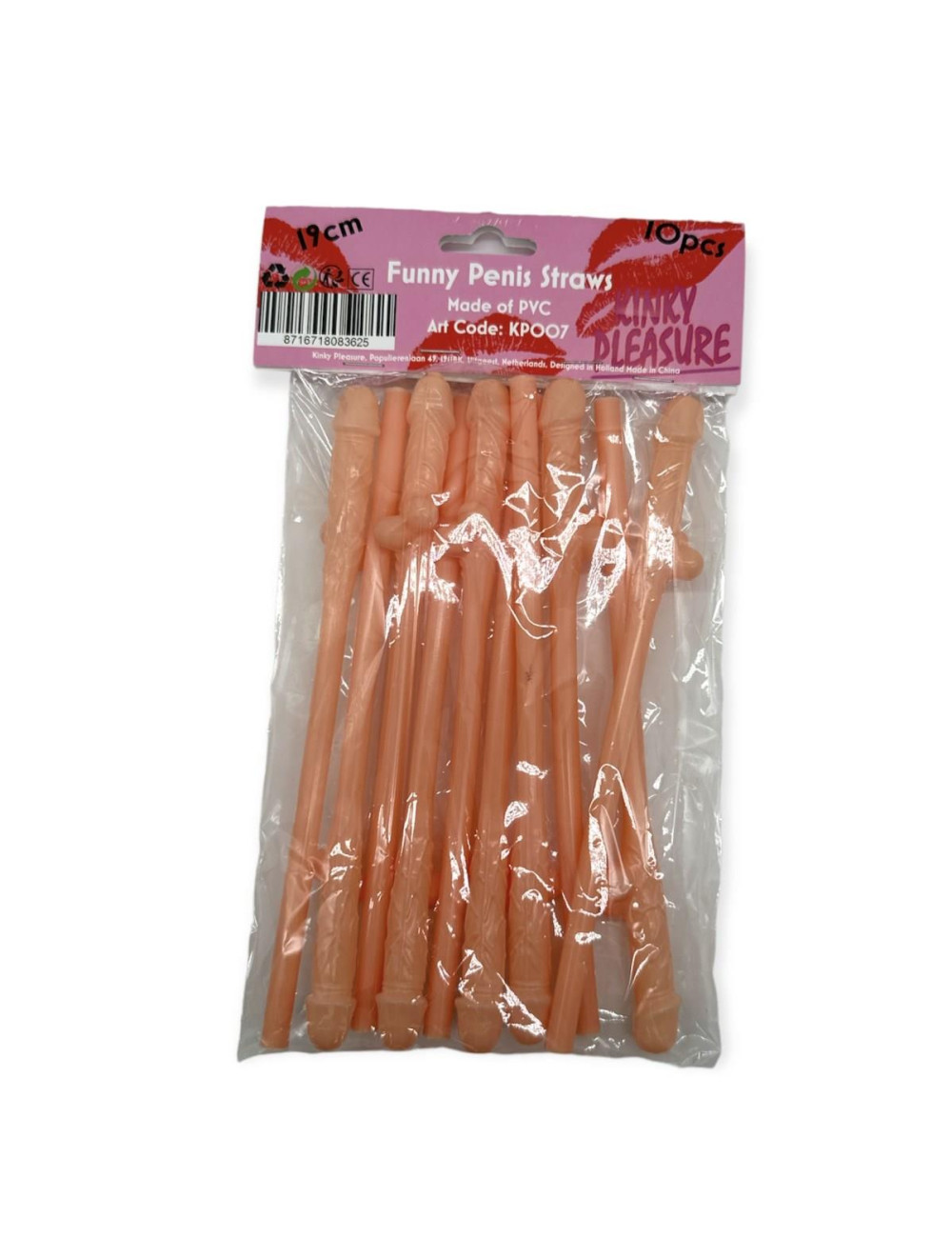 Śmieszne słomki w kształcie penisa Kinky Pleasure - 10 szt.