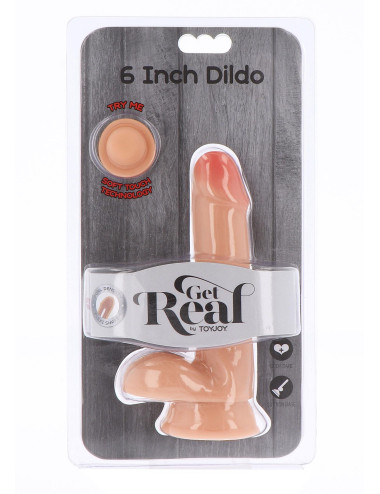 Dual Density Dildo 6 in. Balls Light skin tone