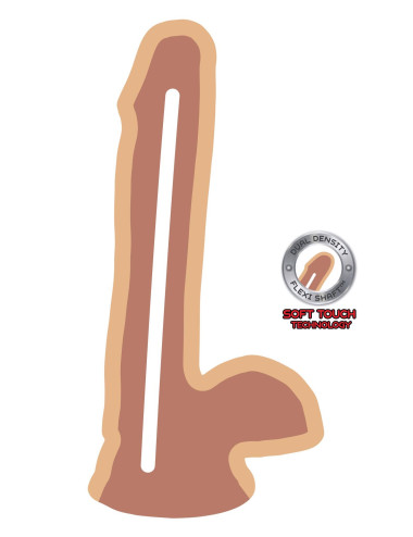 Dual Density Dildo 6 in. Balls Light skin tone