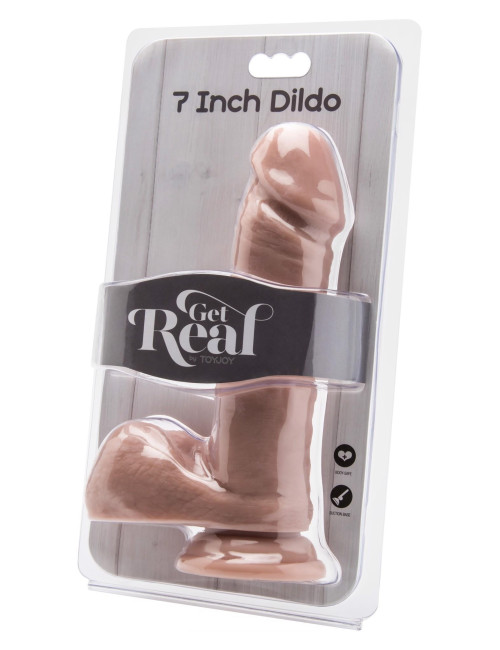 Dildo 7 inch with Balls Light skin tone
