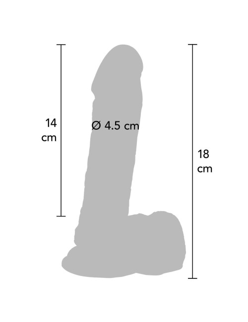 Dildo 7 inch with Balls Light skin tone