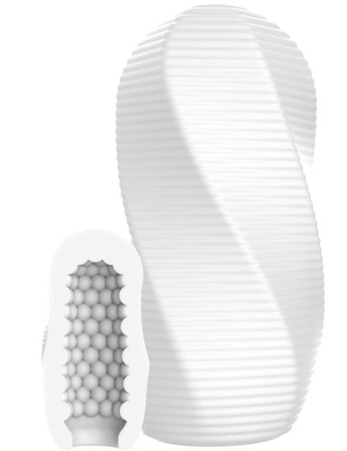 ToyJoy Medium Masturbator Swirl White - biały masturbator