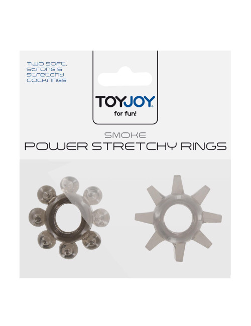 ToyJoy Power Stretchy Rings Zestaw 2 elastycznych pierścieni szarych