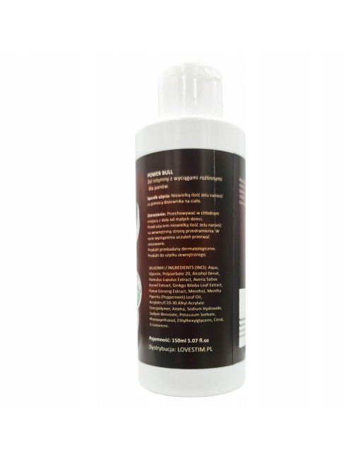 Żel-Żel na Erekcję POWER BULL 150ml