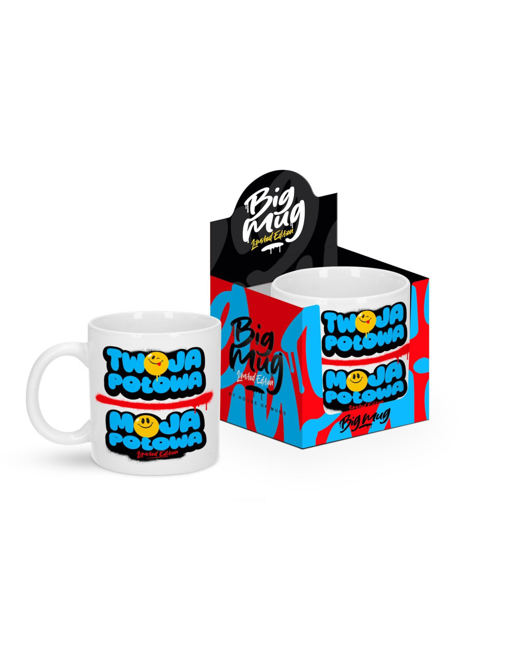 Duży Kubek 800 ml House of Mugs - Twoja połowa, moja połowa