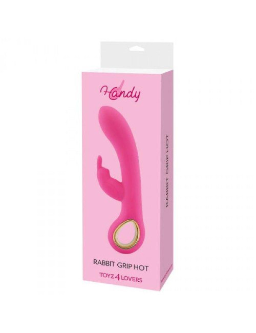 Wibrator króliczek Toyz4lovers Rabbit Grip Hot Pink z funkcją grzania
