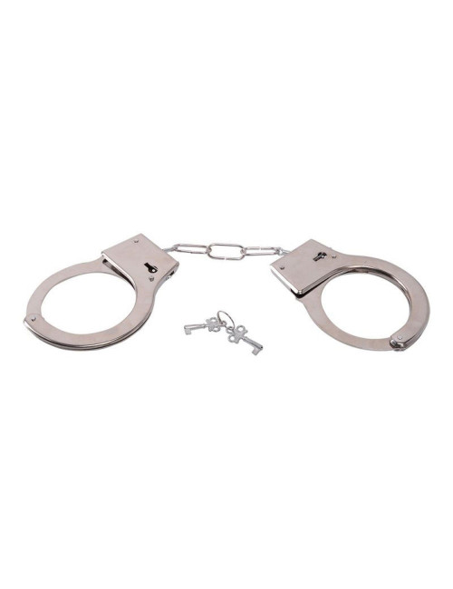 Kajdanki BDSM Stalowe Toyz4lovers Silver z Dźwignią
